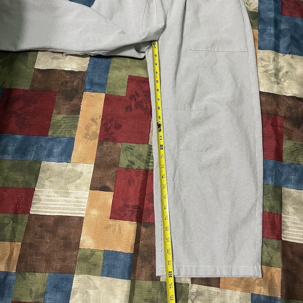 Flamingals Pants Elastic Waist Pull On Leg Striped Pants Size Large Pockets - Picture 6 of 8